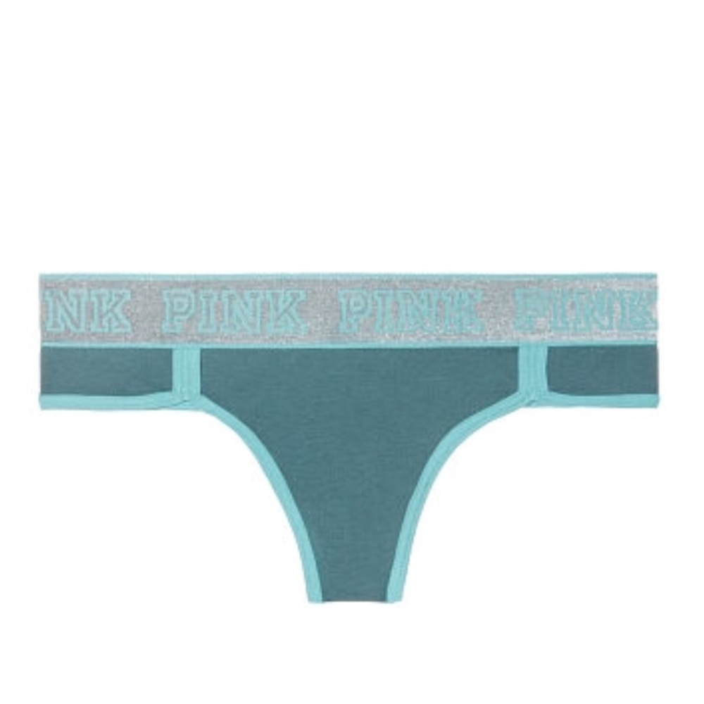 New Victoria’s Secret PINK Lurex Logo Thong Panties - XSmall